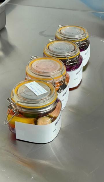 Jars of ingredients prepared during the camp